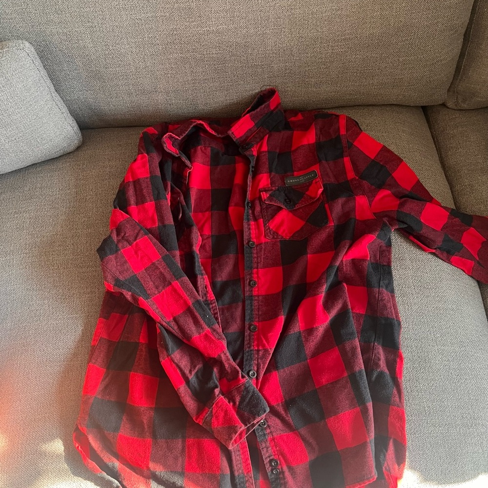 Grunt Style Red and Black Flannel Shirt